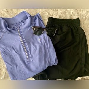 Purple Semi Fitted Athletic 3/4 Zip Up